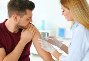 man getting injected